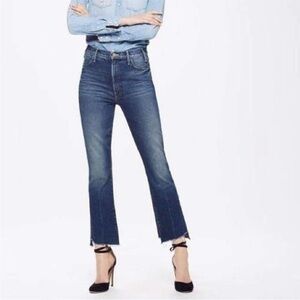 Mother the hustler two step ankle fray jeans the buck stops here size 28